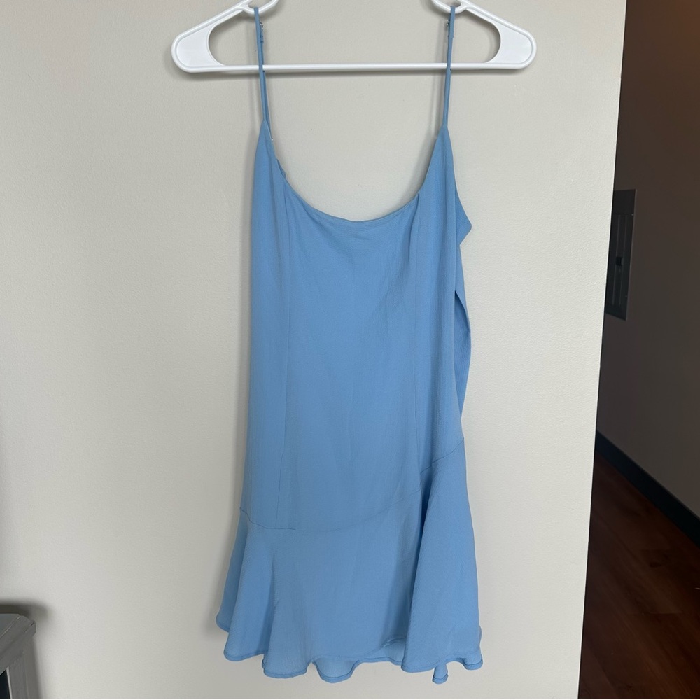Lucy in the Sky Blue Mini Dress with Tie